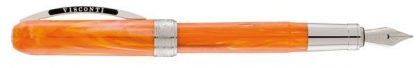 stilografica rembrandt colore arancio striatocon finiture cromate