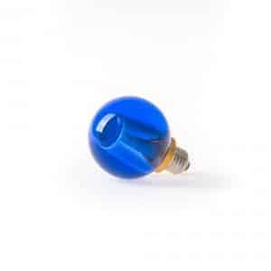 Seletti lampada in cristallo colore blu forma tonda con lampadina a led intercambiabile