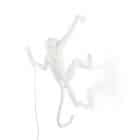 Seletti lampada scimmia appesa da mano destra in resina di colore bianco