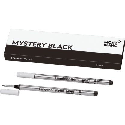 confezione da 2 refill per penna roller e fineliner Montblanc tratto broad colore mystery black