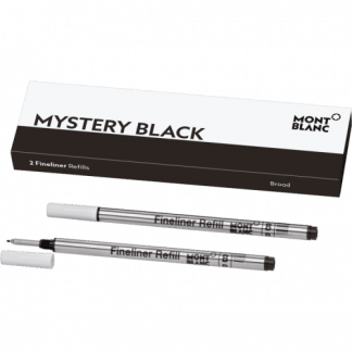 confezione da 2 refill per penna roller e fineliner Montblanc tratto broad colore mystery black