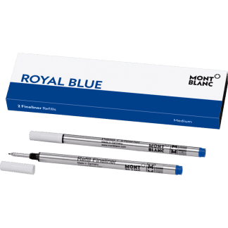 confezione da 2 refill per penna roller e fineliner Montblanc tratto medium colore royal blue