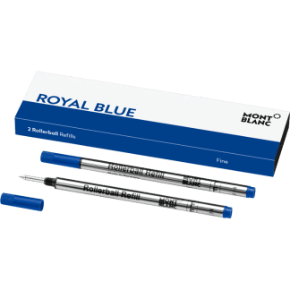 confezione da 2 refill per penna roller Montblanc tratto fine colore royal blue
