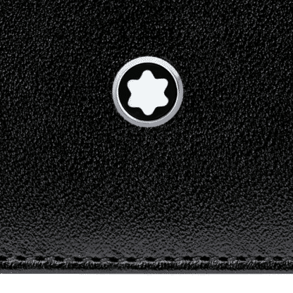 emblema Montblanc su porta carte di credito in pelle linea Meisterstück