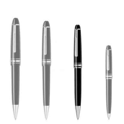 immagine comparative per le dimensioni della penna a sfera Montblanc Meisterstück Classique Platinum in pregiata resina nera con finiture platino
