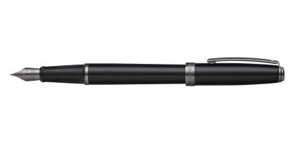 stilografica sheaffer prelude colore nero lucido con finiture colore canna di fucile