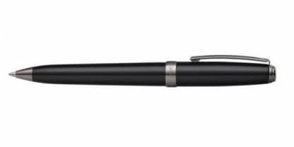 penna a sfera sheaffer prelude colore nero lucido con finiture colore canna di fucile