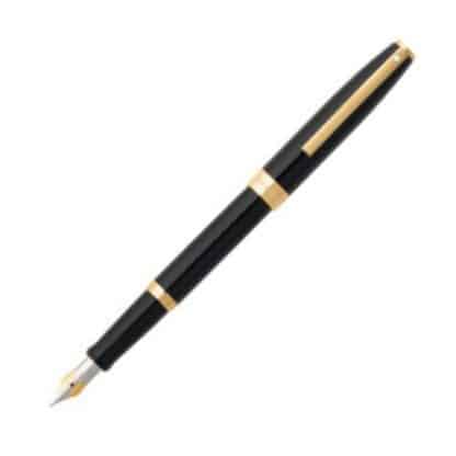 penna stilografica sheaffer sagaris colore nero lucido con finiture oro