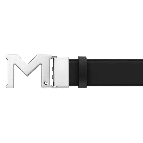 Cintura Montblanc in pelle con ardiglione ad M