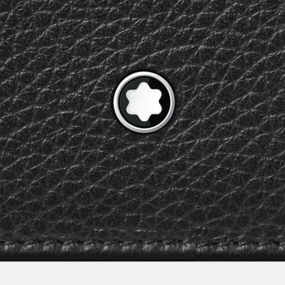 Montblanc Meisterstück Soft Grain portafoglio a 6 scomparti particolare del logo