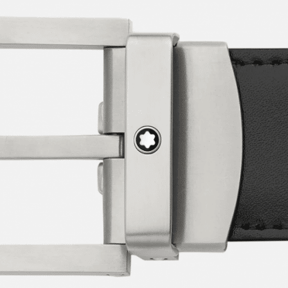 Montblanc Cintura double face particolare del logo della fibia