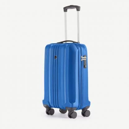 Fedon Trolley Weekend bagaglio a mano in ABS colore blu 4 ruote piroettanti e chiusura TSA vista diagonale