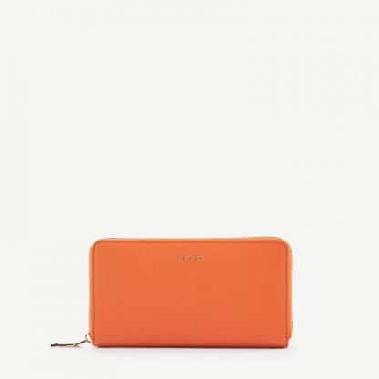 Fedon Emily portafoglio in pelle con zip around L di colore arancio