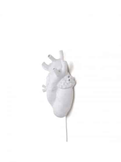 Seletti Heart Lamp lampada da muro in porcellana realistica riproduzione del cuore umano vista trasversale sinistra