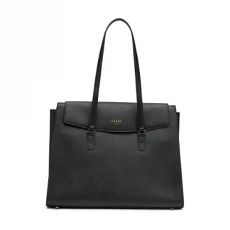 Fedon Erera Shopping Bag in pelle Saffiano colore nero