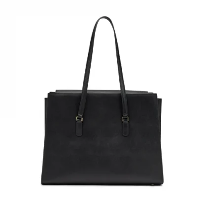 Fedon Erera Shopping Bag in pelle Saffiano colore nero vista retro
